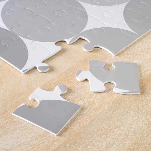 Puzzle Monogramme des cercles gris modernes (Côté)