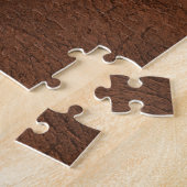 Puzzle Monogramme en cuir Brown de texture (Côté)