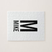 Puzzle Monogramme et nom personnalisés modernes (Horizontal)