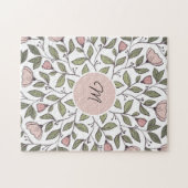 Puzzle Monogramme floral sur mesure délicat (Horizontal)