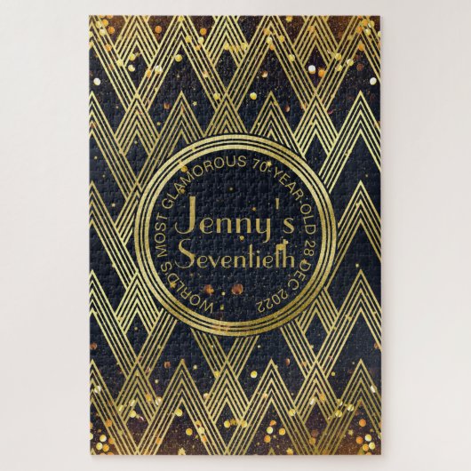 Puzzle Monogramme géométrique de motif de parties (Vertical)