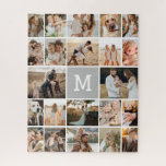 Puzzle Monogramme gris moderne 22 Photo Collage<br><div class="desc">Puzzle d'images personnalisées sur mesure avec 22 images pour encapsuler vos moments chéris et magnifiquement rehaussé avec vos initiales dans une boîte élégante en gris.</div>