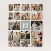 Puzzle Monogramme gris moderne 22 Photo Collage (Vertical)