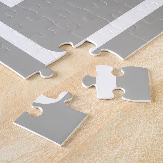 Puzzle Monogramme initial | Blanc sur gris clair (Côté)