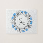 Puzzle Monogramme initial du cercle de Cornflower de poin (Horizontal)