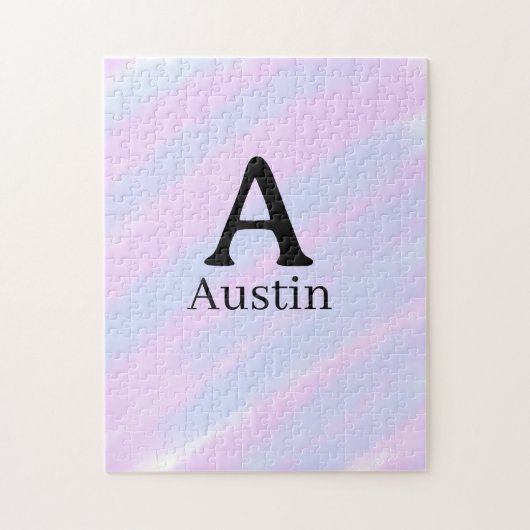 Puzzle Monogramme majuscule masculine ajouter un nom past (Vertical)
