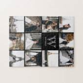Puzzle Monogramme Moderne 9 Photo Collage (Horizontal)