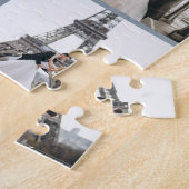 Puzzle Monogramme Moderne 9 Photo Collage Dusty Blue (Côté)