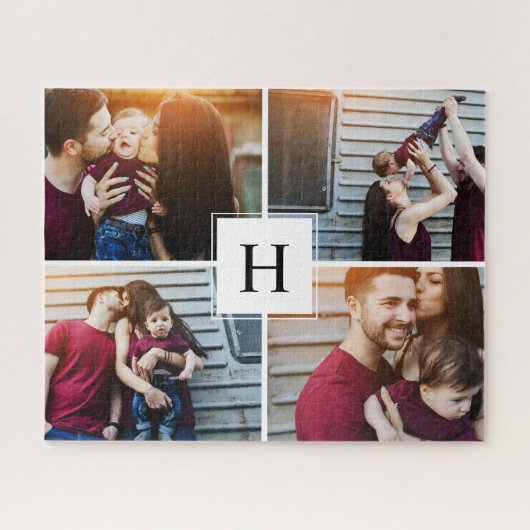 Puzzle Monogramme moderne Collage photo (Horizontal)