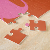 Puzzle Monogramme moderne initial lettre rose et orange (Côté)