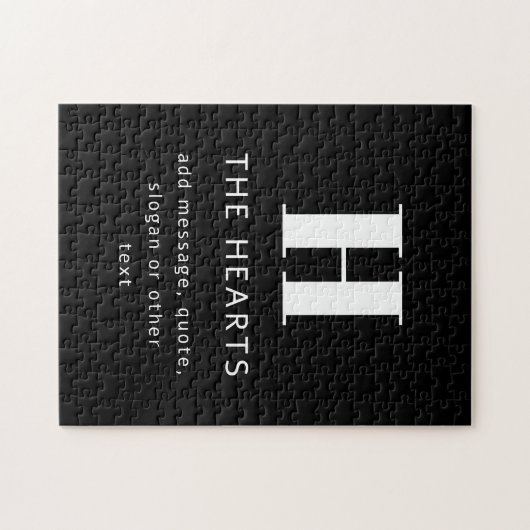 Puzzle Monogramme moderne modifiable Nom et message | Noi (Horizontal)