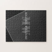 Puzzle Monogramme noir gris artistique moderne (Horizontal)