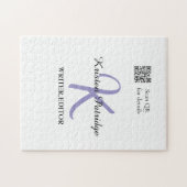 Puzzle Monogramme nom écrivain violet modifier code QR en (Horizontal)
