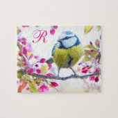 Puzzle Monogramme Oiseaux et fleurs (Horizontal)