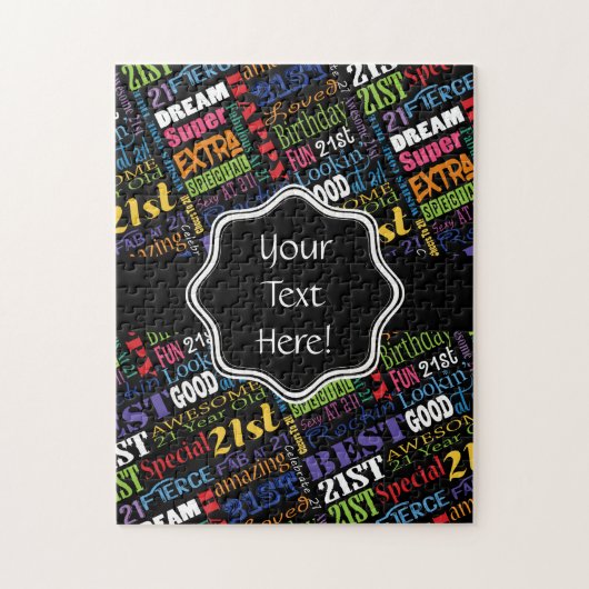 Puzzle Monogramme personnalisé du 21e anniversaire de la  (Vertical)