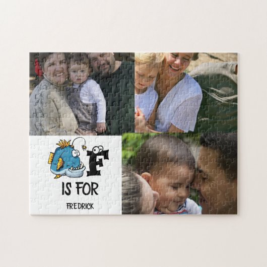 Puzzle monogramme personnalisé F est pour l'illustration  (Horizontal)