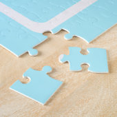 Puzzle Monogramme simple bleu ciel (Côté)