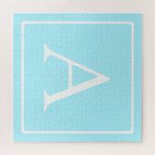 Puzzle Monogramme simple bleu ciel (Horizontal)