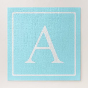 Puzzle Monogramme simple bleu ciel