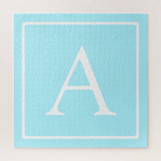 Puzzle Monogramme simple bleu ciel (Vertical)