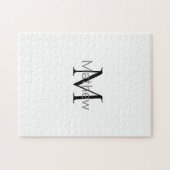 Puzzle monogramme simple de lettre initiale ajoutez votre (Horizontal)