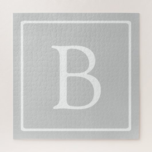 Puzzle Monogramme simple gris clair (Vertical)