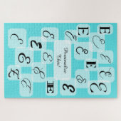 Puzzle Monogrammes contemporains personnalisables : "E" A (Horizontal)
