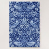 Puzzle Monotone bleu de fraises Thief, William Morris (Vertical)