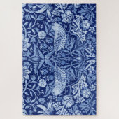 Puzzle Monotone bleu de fraises Thief, William Morris (Vertical)