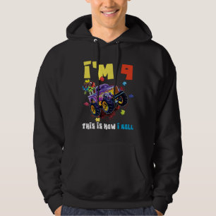 Puzzle Monster Truck Age 9 Born Autism Awareness Hoodie