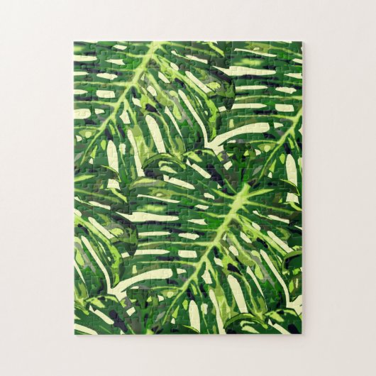 Puzzle Monstera Tropical Feuilles - Verdure (Vertical)