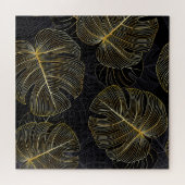 Puzzle Monstère dorée feuille, romantique sans couture fl (Horizontal)