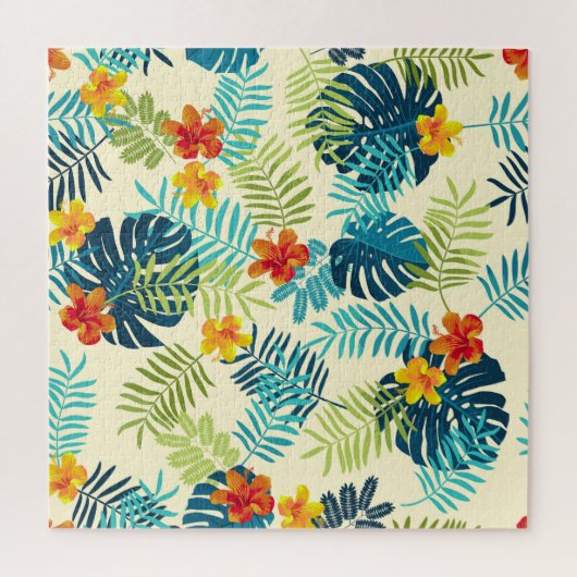 Puzzle Monstère tropicale Hibiscus Motif d'été (Vertical)
