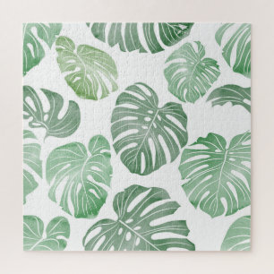 Puzzle Monstre aquarelle, papier peint tropical transpare