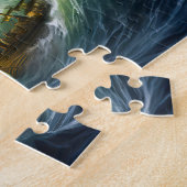 Puzzle Monstre marin émergeant des vagues, peinture de fa (Côté)