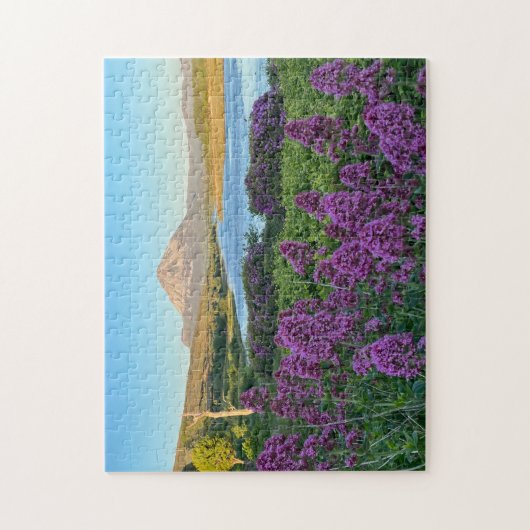 Puzzle Mont Errigal et fleurs en Donegal, Irlande (Vertical)