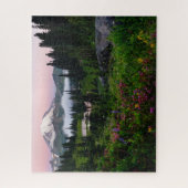 Puzzle Mont Rainier avec Fleurs sauvages d'été et lac (Vertical)