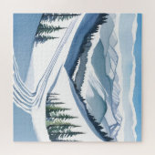 Puzzle Montagne de ski aquarelle (Horizontal)