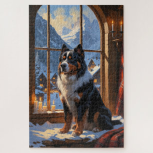 Puzzle Montagne des Bernese avec lumières de Noël vacance