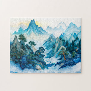 Puzzle Montagnes brumeuses de Zhangjiajie en style de qui