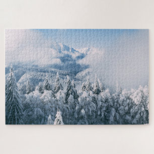 Puzzle Montagnes couvertes de neige Arbres hiver Nature e