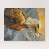 Puzzle Montagnes d'aquarelle d'aigle chauve (Horizontal)