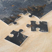 Puzzle Montagnes d'aquarelle d'aigle chauve (Côté)