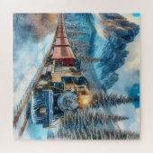 Puzzle Montagnes et train Vintage (Horizontal)