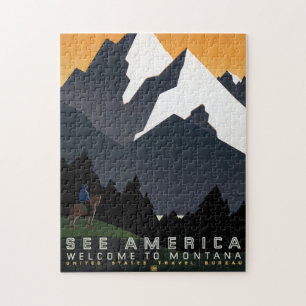 Puzzle Montana Vintage Art Cool Photos historiques Voyage