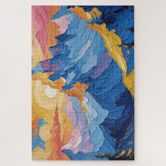 Puzzle Montañas al amanecer con resplandor (Vertical)