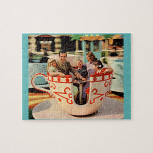 Puzzle Montée en tasse dans les années 1960 au parc d'att