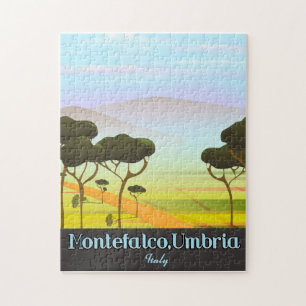 Puzzle Montefalco, Ombrie Italie affiche de voyage