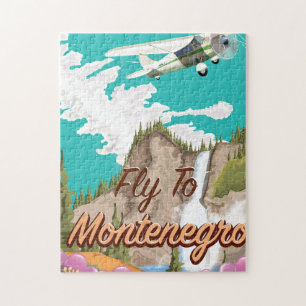 Puzzle Monténégro affiche vintage voyage en avion