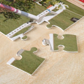 Puzzle Montrez le cheval et le cavalier sautants (Côté)